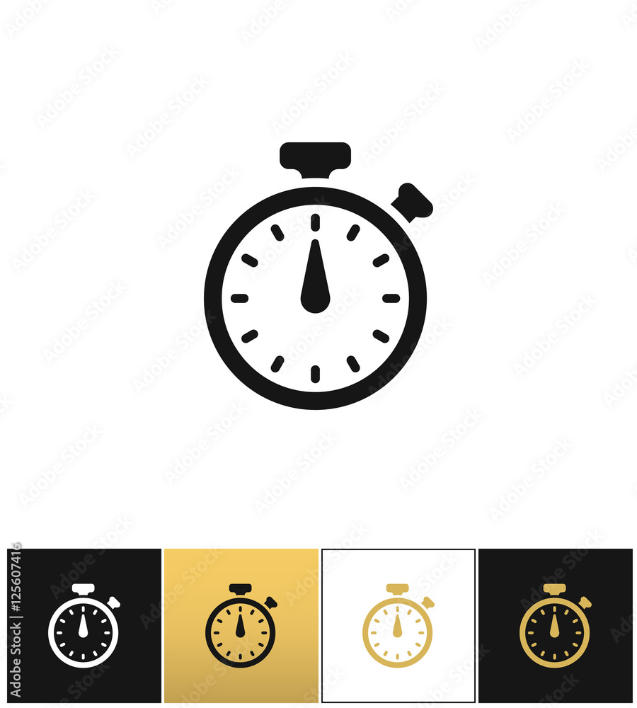 Poster stopwatch sign or quick accurate analogue clock chronometer timer vector icon