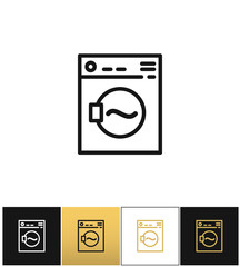 Washing machine sign or laundry rotating washer vector icon