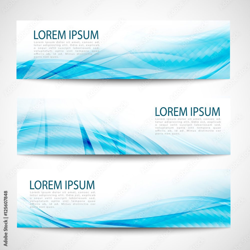 Canvas Prints abstract header blue wave white vector design