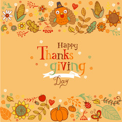Naklejka premium Thanksgiving greeting card