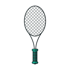 Racket icon. Tennis sport hobby competition and game theme. Isolated design. Vector illustration