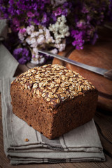 Whole Grain rye bread with seeds.