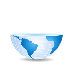 Naklejka premium half of the world like a cup sliced
