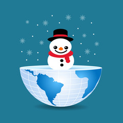 half of the world with inside a Christmas snowman