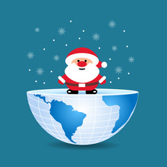 half of the world with inside Christmas Santa Claus