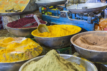 Colorful spices on the bazaar. Iran. Isfahan.