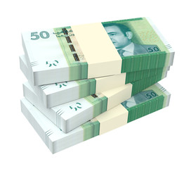 Moroccan money isolated on white background. 3D illustration.