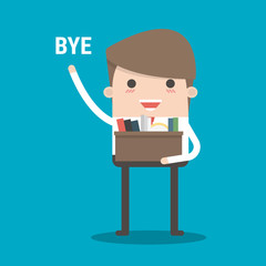 Businessman Leaving Job, vector, flat design