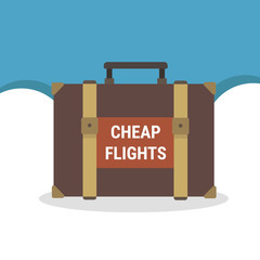 Cheap Flights Banner Vector Illustration