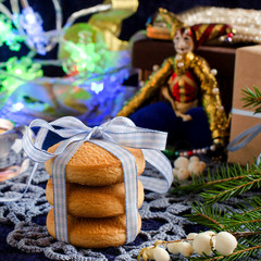 Christmas cookies with festive decoration