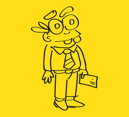 Waiting Man Cartoon Drawing