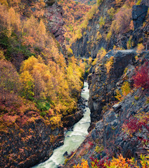 Dangerous road in canyon of Mulkhra river.