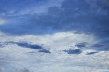 blue sky with big cloud and  raincloud 
