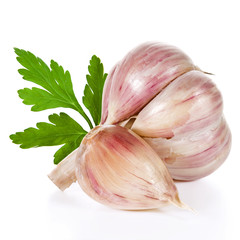 garlic isolated on white