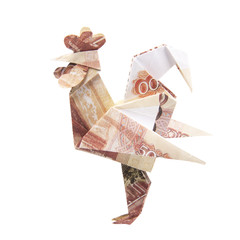 Origami in the form of a cock © butenkow