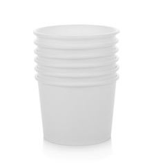 white paper cup on white background