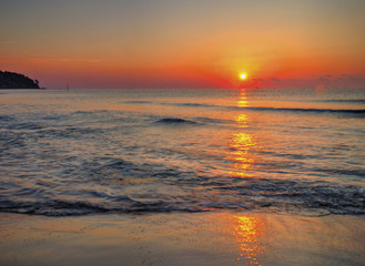 Beautiful sunrise over the sea