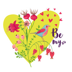 Be my card with bird.