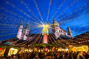 Weihnachtsmarkt, Mainz, Domplatz  - obrazy, fototapety, plakaty