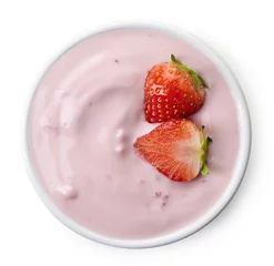 Küchenrückwand glas motiv Bowl of strawberry yogurt © baibaz