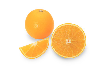 Orange fruit isolated on white background.