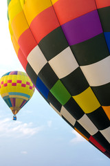 Hot air balloon in blue sky