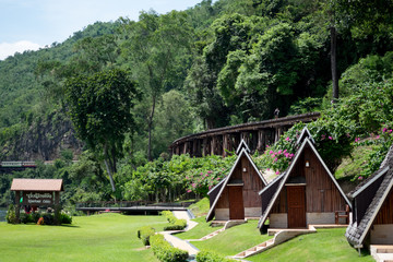 Three triangle house in Riverkwai resort, Thailand