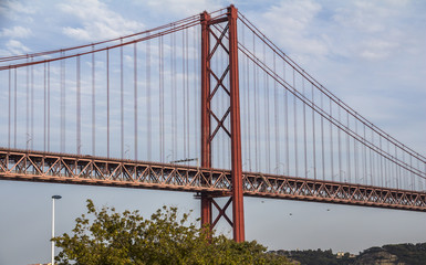 View on Ponte de 25 abril in Lisbon