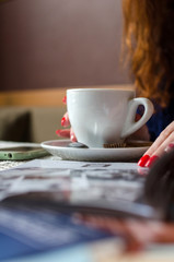 Young woman using her cell phone 