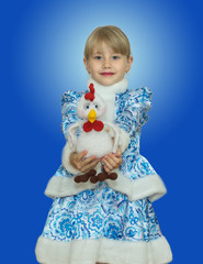 beautiful little girl in suit Snow Maiden.