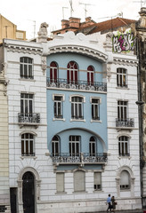 Fototapeta na wymiar Traditional houses in center of Lisboa, Portugal