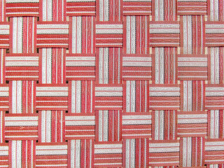 Red,white and black plastic woven