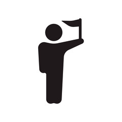 Man with flag icon