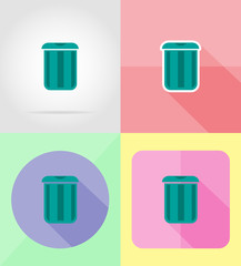 trash can for design flat icons vector illustration