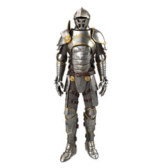 3d illustration of a full suit of armor isolated on white background
