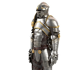 3d illustration of a full suit of armor isolated on white background