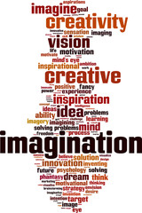 Imagination word cloud concept. Vector illustration