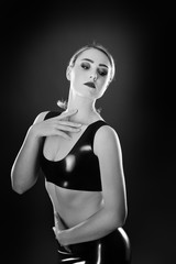 woman wearing latex