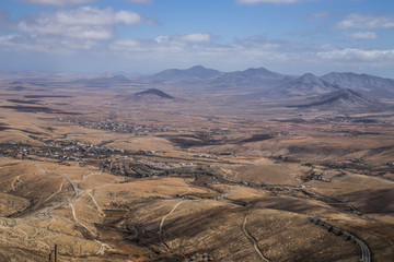 Volcanic mountains in Fuerteventura at Canary Islands of Spain