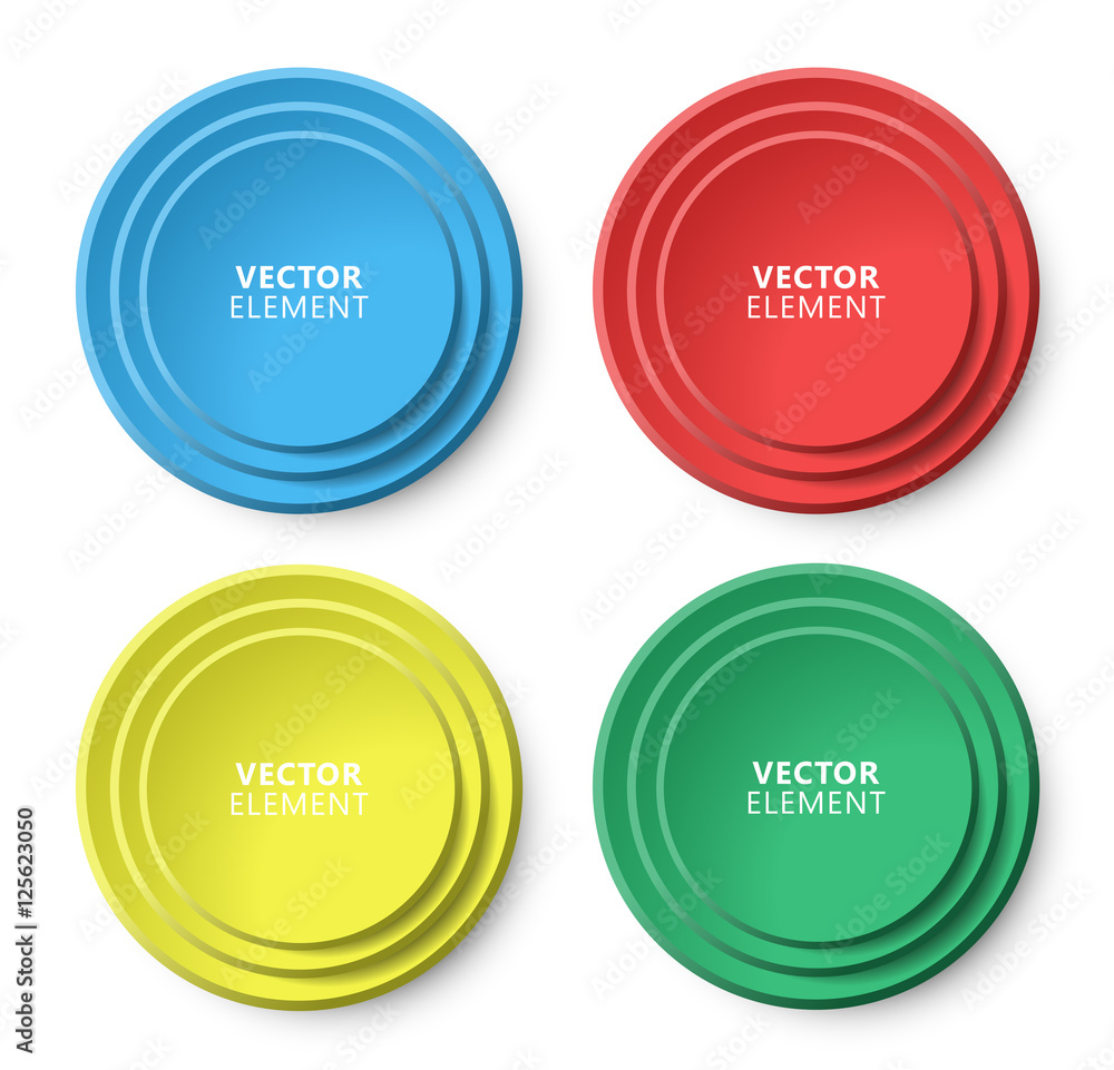 Poster high quality modern color buttons on white background. vector isolated illustration.