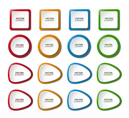 High Quality Modern Color Labels on White Background. Vector Isolated Illustration.