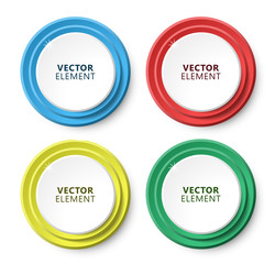 High Quality Modern Color Buttons on White Background. Vector Isolated Illustration.