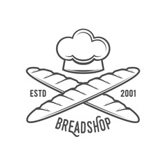 vintage retro bakery logo badge or label