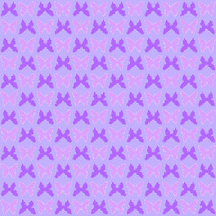 Pink and purple butterflies on lilac, a seamless background pattern