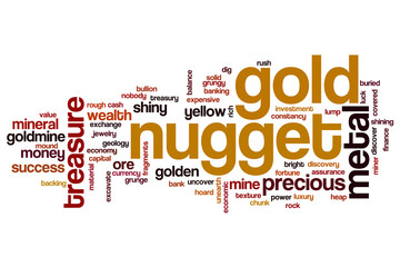 Gold nugget word cloud
