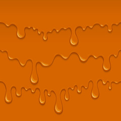 Vector caramel drips and flowing.