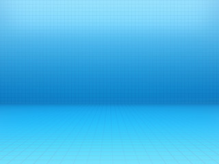 Blue tiles wall background 3d rendering.