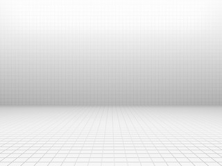 White tiles wall background 3d rendering.