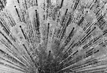 Diagonal black and white water city fountain background