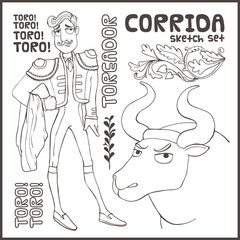 Vector set. Corrida.